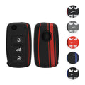 kwmobile Autoschlüssel Hülle kompatibel mit VW Skoda Seat 3-Tasten Autoschlüssel Hülle - Schlüsselhülle Don't touch my Key Weiß Schwarz Blau Weiß  [dsg04]
