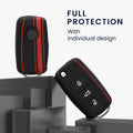 kwmobile Autoschlüssel Hülle kompatibel mit VW Skoda Seat 3-Tasten Autoschlüssel Hülle - Schlüsselhülle Don't touch my Key