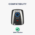 kwmobile Autoschlüssel Hülle kompatibel mit BMW 4-Tasten SmartKey Autoschlüssel Schutzhülle Schlüsselhülle Cover