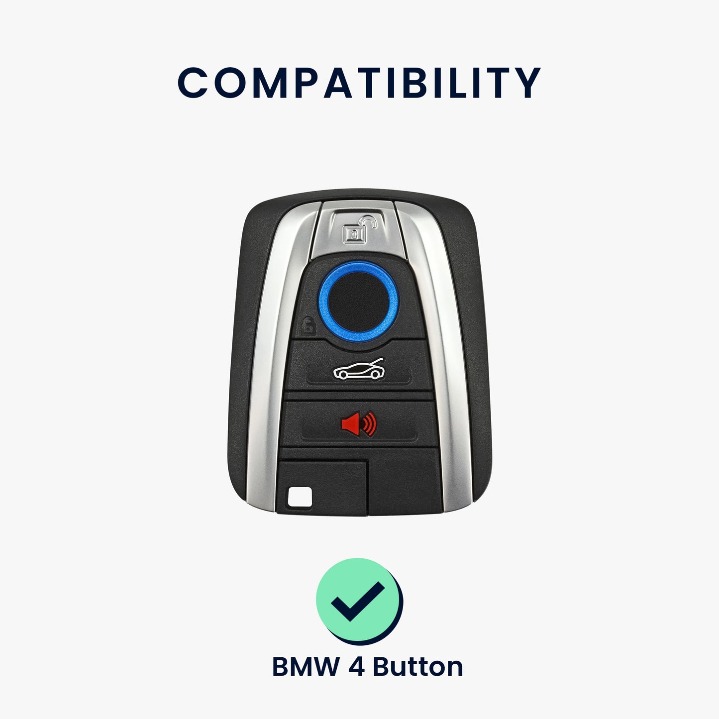 kwmobile Autoschlüssel Hülle kompatibel mit BMW 4-Tasten SmartKey Autoschlüssel Schutzhülle Schlüsselhülle Cover
