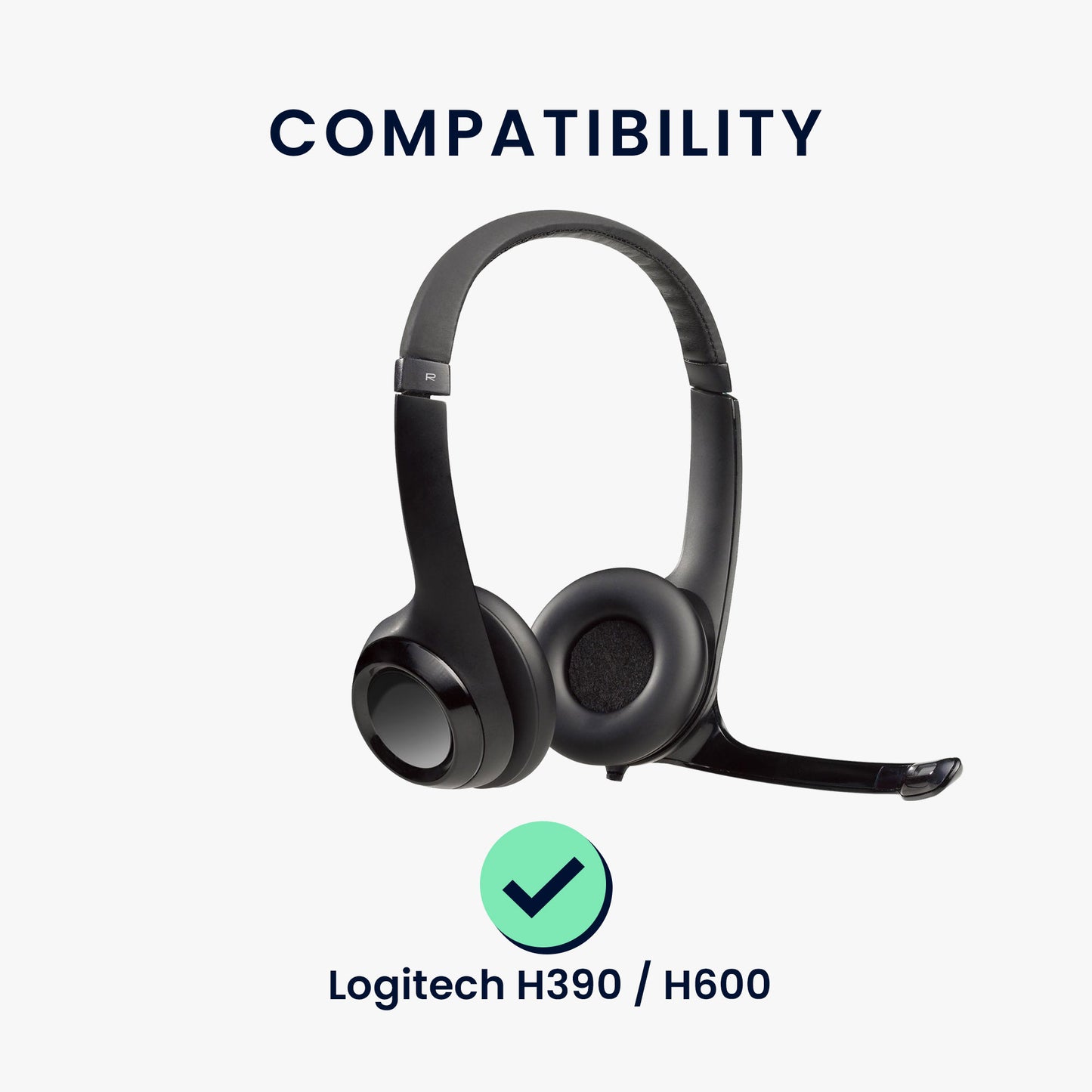 kwmobile Ohr Polster für Logitech H390 / H600 Ohrpolster Ersatz Ohrpolster Kopfhörer Ersatzteile Kopfhörer Ersatzpolster Over Ear Headphones