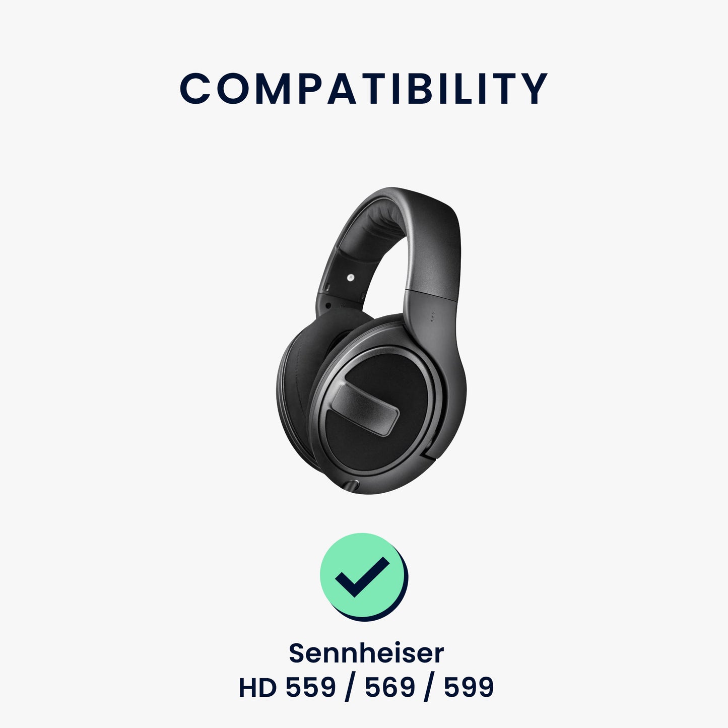 kwmobile Ohr Polster für Sennheiser HD 559 / 569 / 599 Ohrpolster Ersatz Kopfhörer Ersatzteile Over Ear Headphones