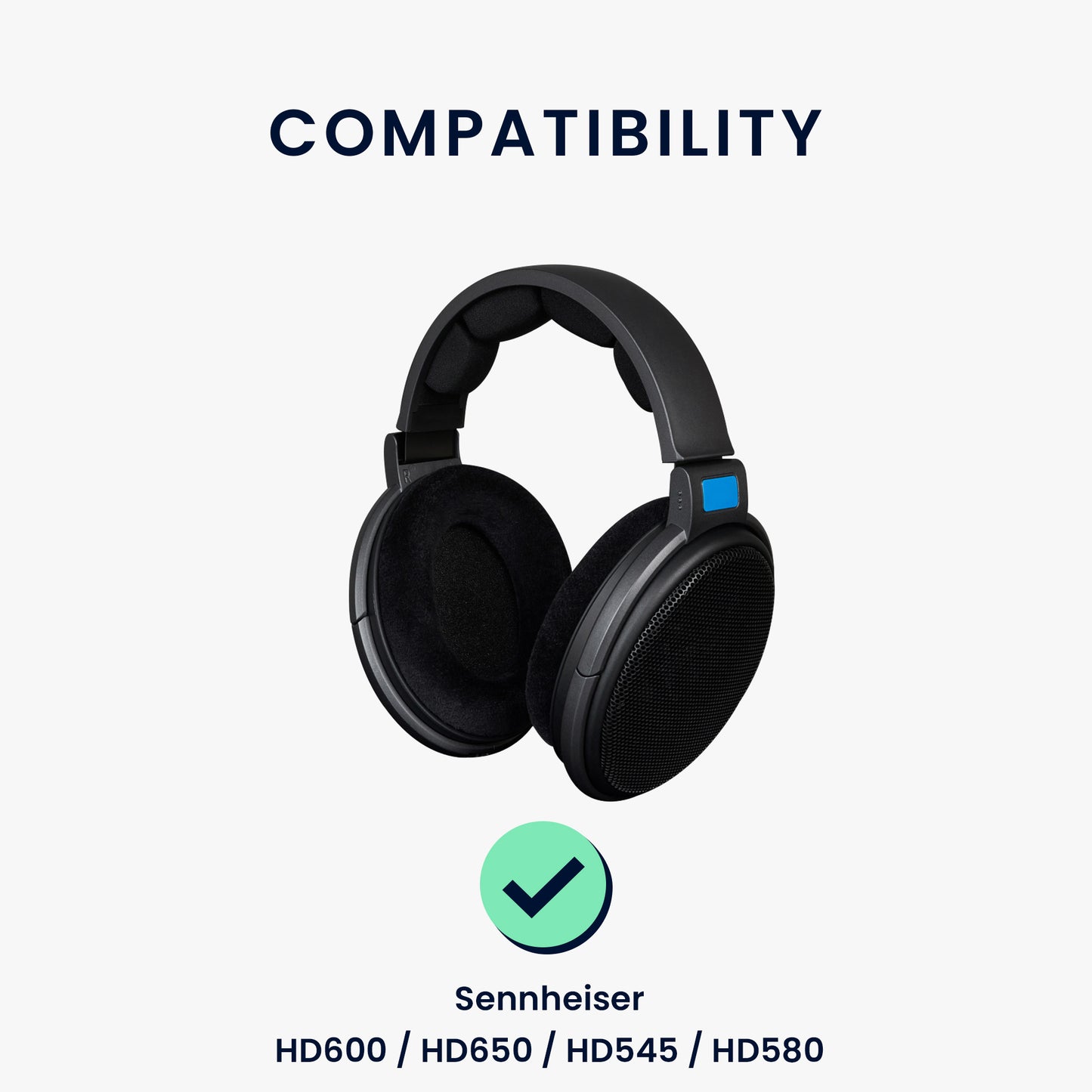 kwmobile Ohr Polster für Sennheiser HD600 / HD650 / HD545 / HD580 Ohrpolster Ersatz Kopfhörer Ersatzteile Over Ear Headphones