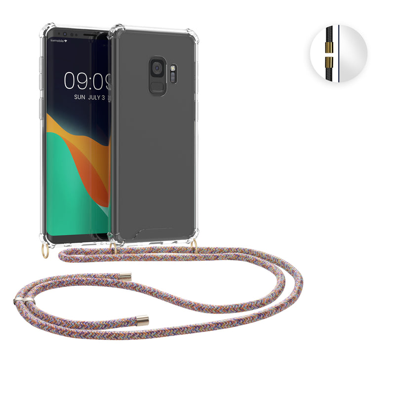 kwmobile Necklace Case kompatibel mit Samsung Galaxy S9 Hülle - Silikon Cover mit Handykette - Band Handyhülle Mehrfarbig Transparent Mehrfarbig  