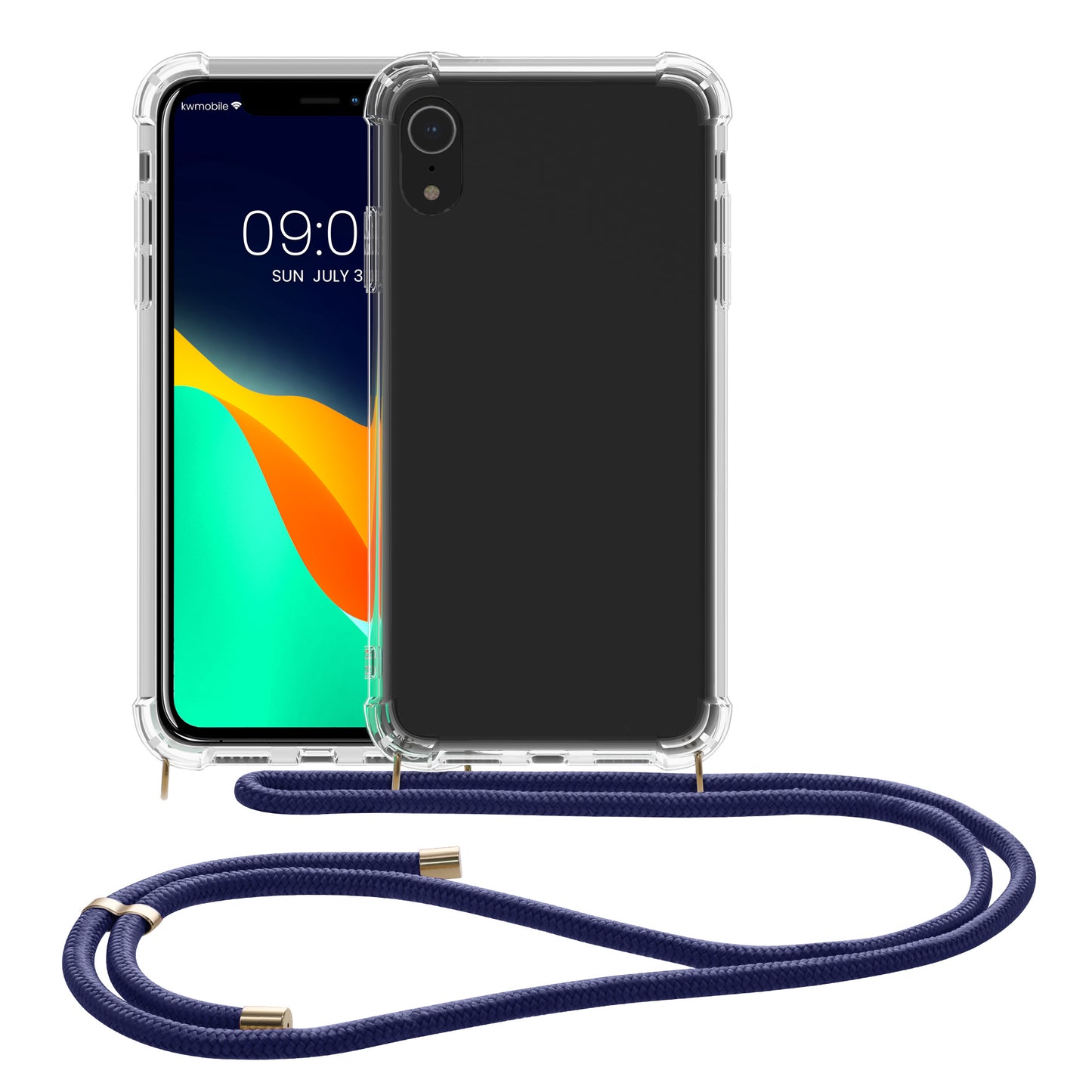 kwmobile Necklace Case kompatibel mit Apple iPhone XR Hülle - Silikon Cover mit Handykette - Band Handyhülle