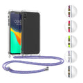 kwmobile Necklace Case kompatibel mit Apple iPhone XR Hülle - Silikon Cover mit Handykette - Band Handyhülle Pink Transparent Violett Gelb Pink  