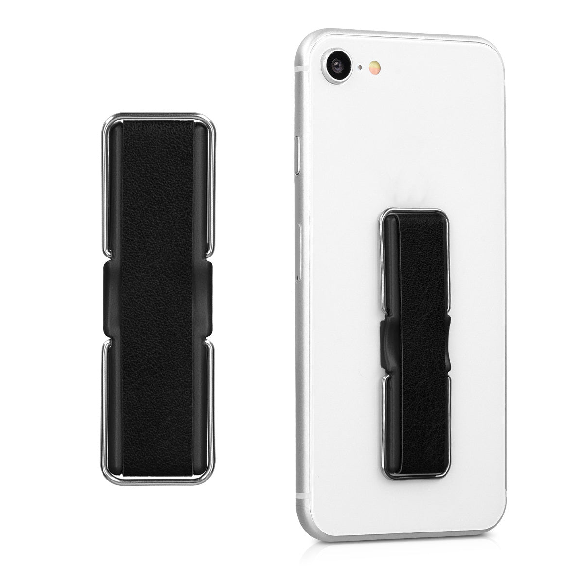 kwmobile Smartphone Fingerhalter mit Ständer - Selbstklebende Handy Fingerhalterung kompatibel mit iPhone Samsung Sony Handys