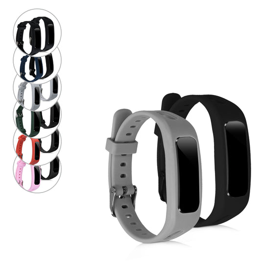 kwmobile 2x Uhrenarmband für HONOR Band 3e Armband - Fitnesstracker Band Set aus TPU Silikon - Ersatzarmband Smartwatch - Dunkelblau Schwarz Dunkelblau  