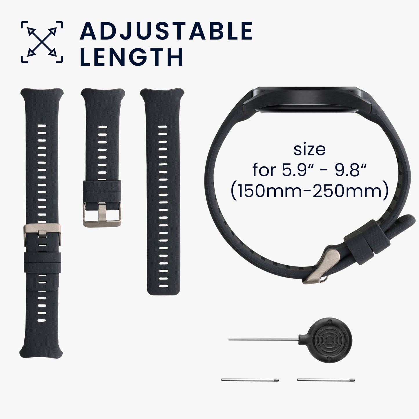 kwmobile Silikon Uhrenarmband für Polar Vantage V Armband - Ersatzarmband für Fitnesstracker - Wechselarmband Smartwatch