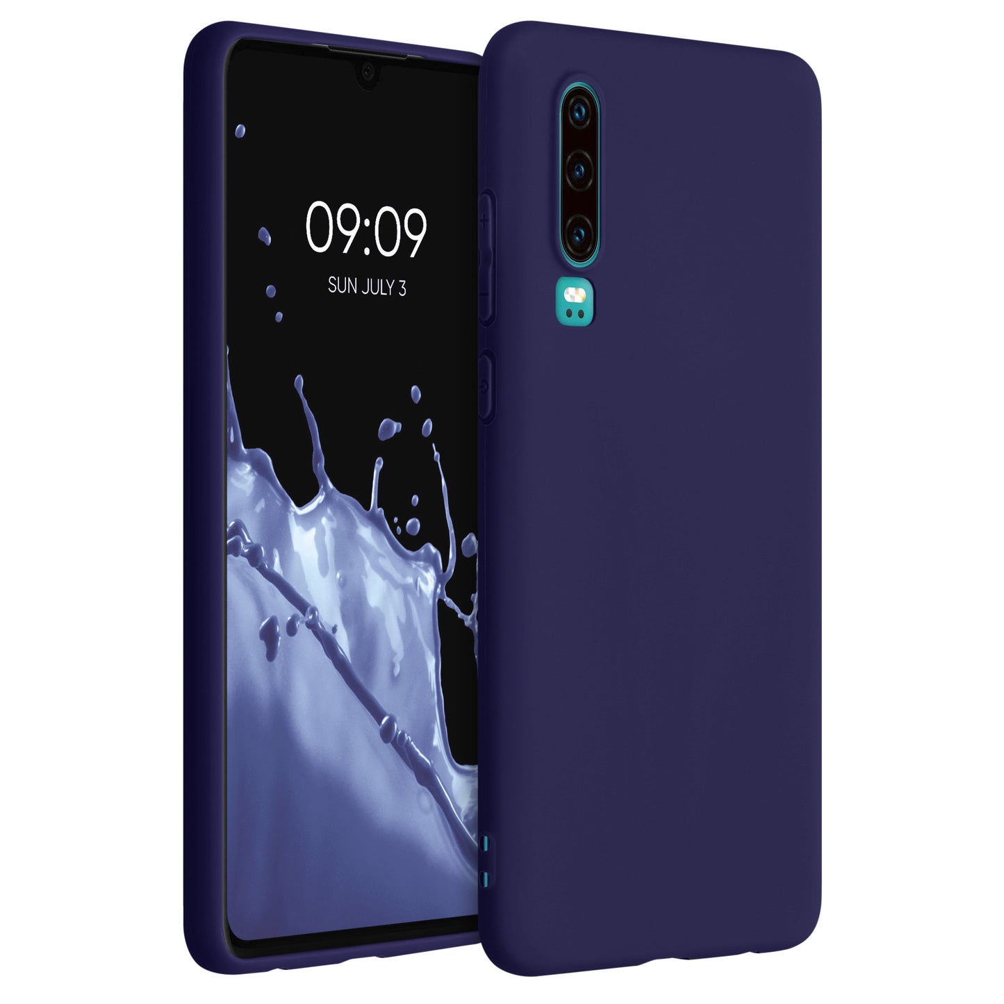 kwmobile Hülle kompatibel mit Huawei P30 Hülle - weiches TPU Silikon Case - Cover geeignet für kabelloses Laden - Deep Ocean Deep Ocean  