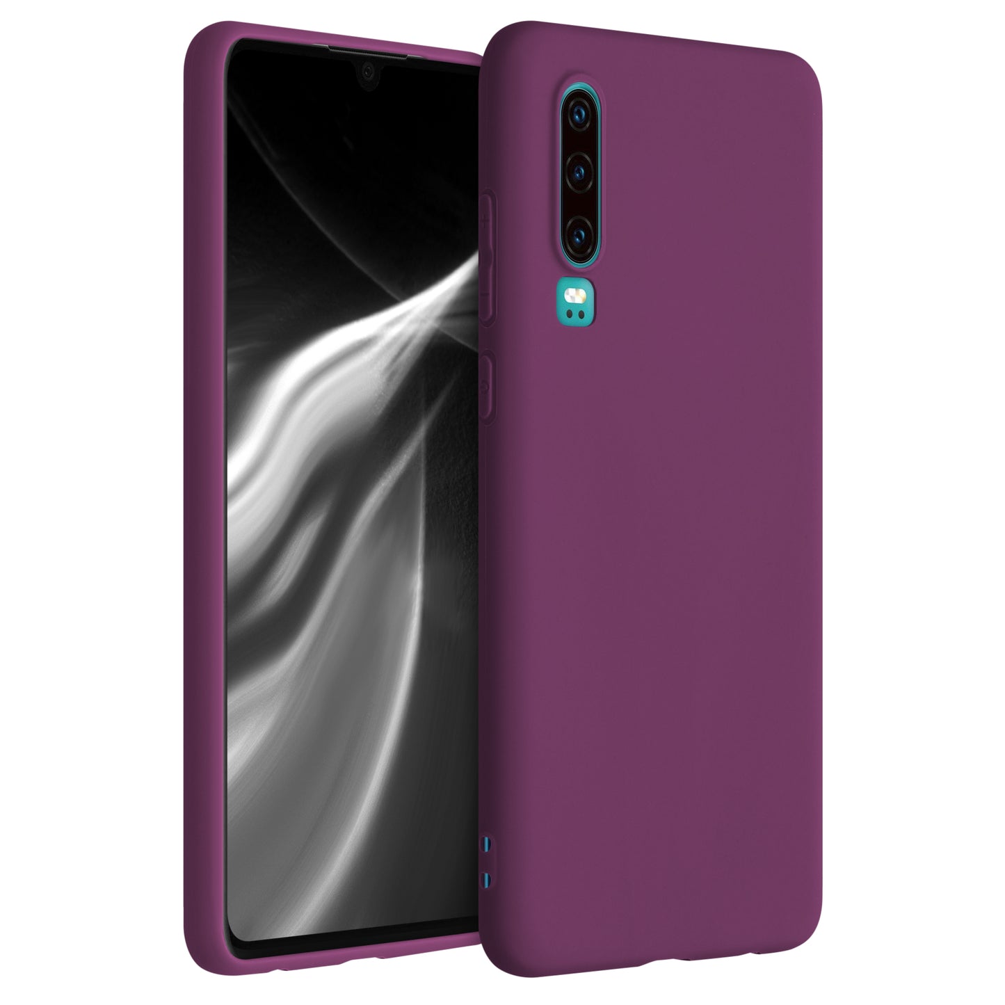 kwmobile Hülle kompatibel mit Huawei P30 Hülle - weiches TPU Silikon Case - Cover geeignet für kabelloses Laden - Magenta Lila Magenta Lila  