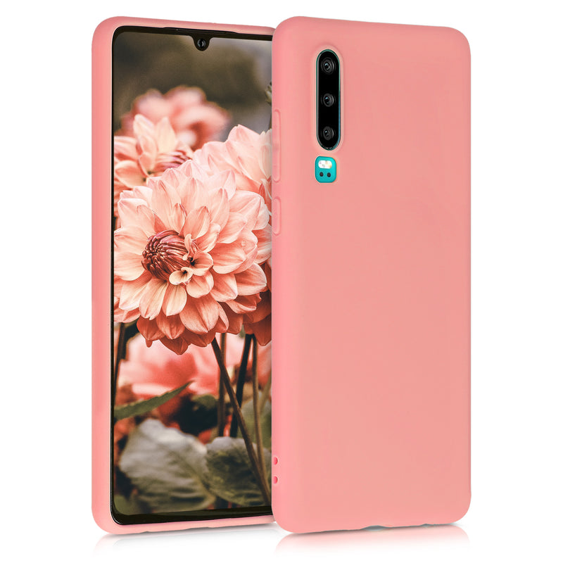 kwmobile Hülle kompatibel mit Huawei P30 Hülle - weiches TPU Silikon Case - Cover geeignet für kabelloses Laden - Koralle Koralle  