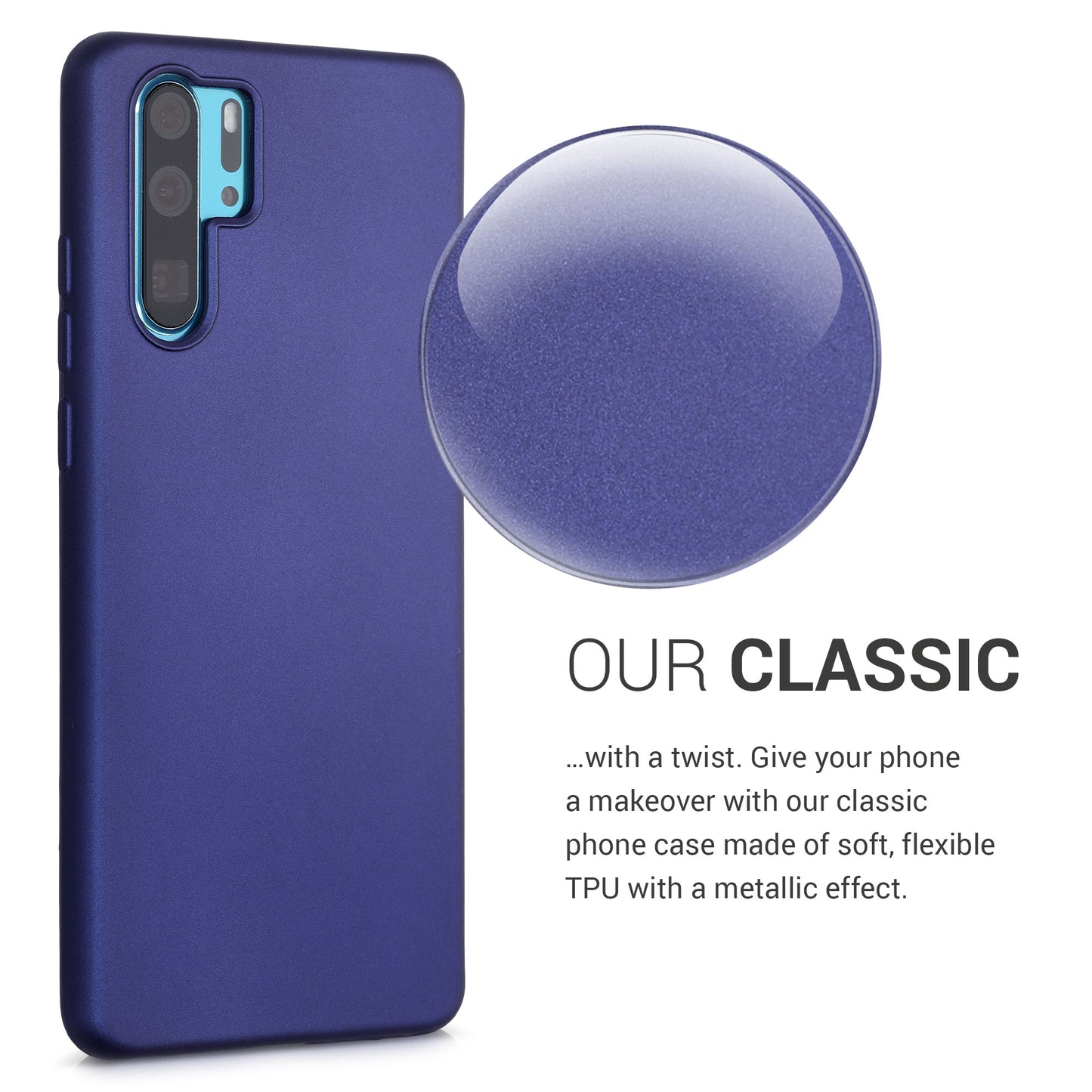 kwmobile Handyhülle für Huawei P30 Pro Hülle - Silikon Case metallisch schimmernd - Schutzhülle Cover