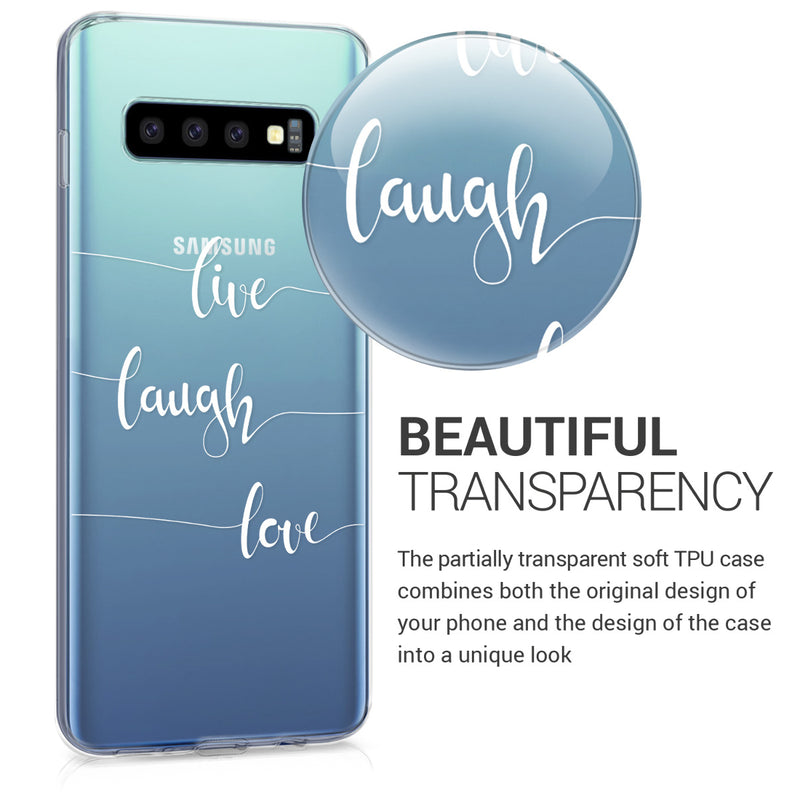 kwmobile Case kompatibel mit Samsung Galaxy S10 - Hülle Silikon transparent Kirschblütenblätter