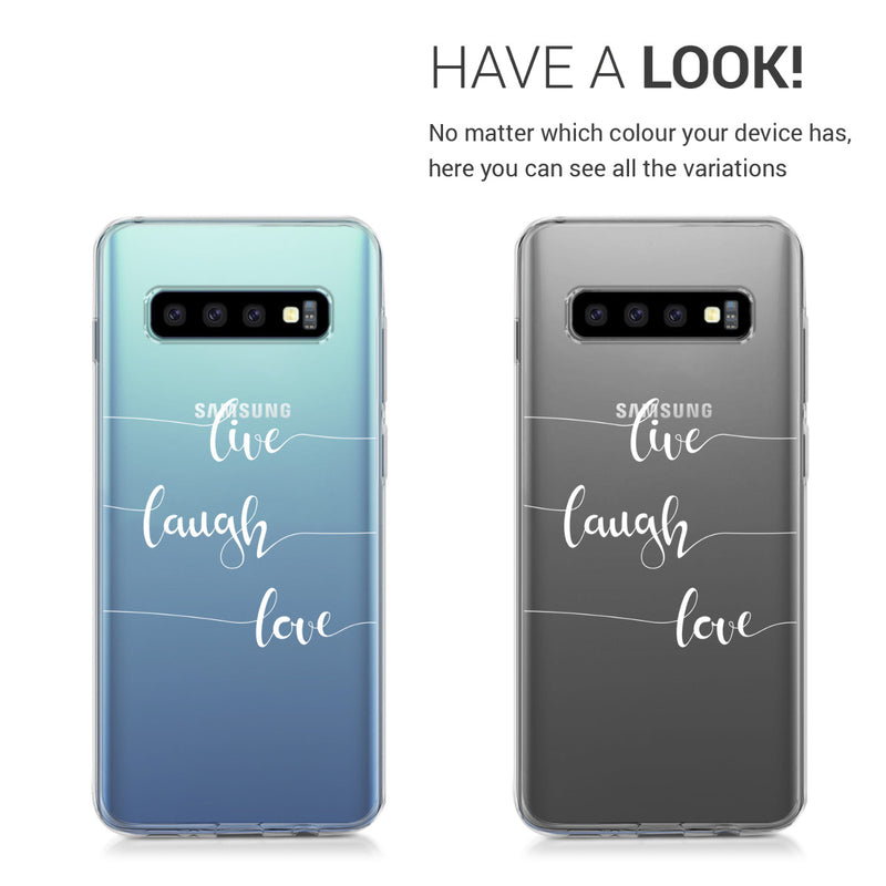 kwmobile Case kompatibel mit Samsung Galaxy S10 - Hülle Silikon transparent Kirschblütenblätter