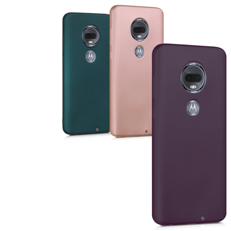 kwmobile Case kompatibel mit Motorola Moto G7 / Moto G7 Plus Hülle - Schutzhülle aus Silikon metallisch schimmernd - Handyhülle Metallic Petrol Metallic Petrol  