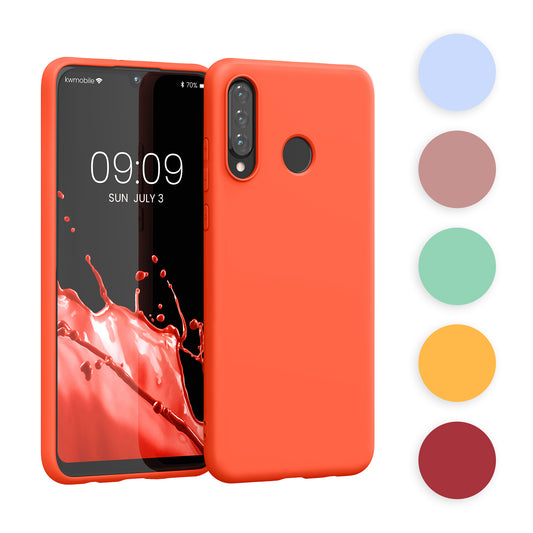 kwmobile Hülle kompatibel mit Huawei P30 Lite Hülle - weiches TPU Silikon Case - Cover geeignet für kabelloses Laden - Pastell Koralle Pastell Koralle  