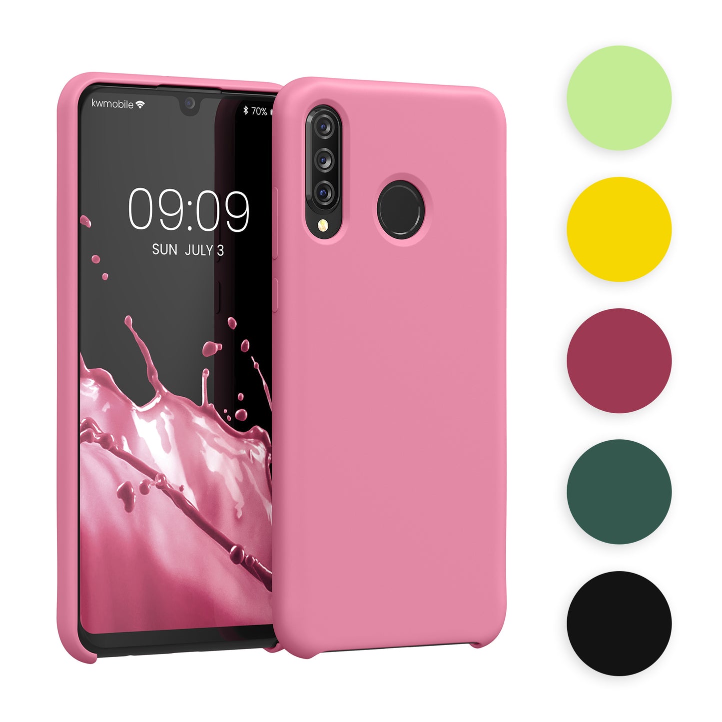 kwmobile Hülle kompatibel mit Huawei P30 Lite Hülle - Silikon Handy Case - Handyhülle weiche Oberfläche - kabelloses Laden - Hellblau matt Hellblau matt  
