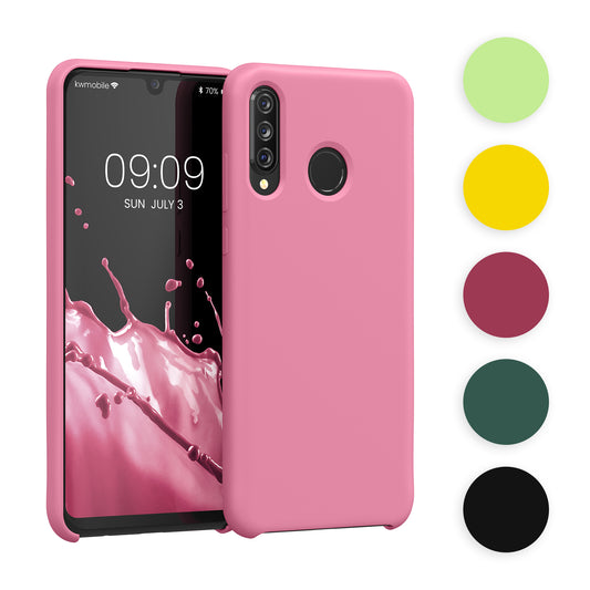 kwmobile Hülle kompatibel mit Huawei P30 Lite Hülle - Silikon Handy Case - Handyhülle weiche Oberfläche - kabelloses Laden - Hellblau matt Hellblau matt  