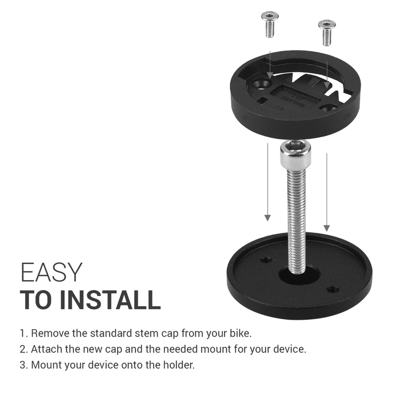 kwmobile Halterung kompatibel mit Garmin Edge / Bryton Rider / CatEye - Fahrrad Halter Fahrradcomputer - Vorbauhalterung Steuerrohr Top Cap