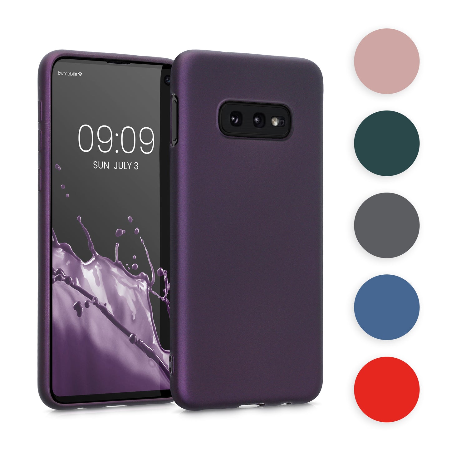 kwmobile Case kompatibel mit Samsung Galaxy S10e Hülle - Schutzhülle aus Silikon metallisch schimmernd - Handyhülle Metallic Pink Metallic Pink  