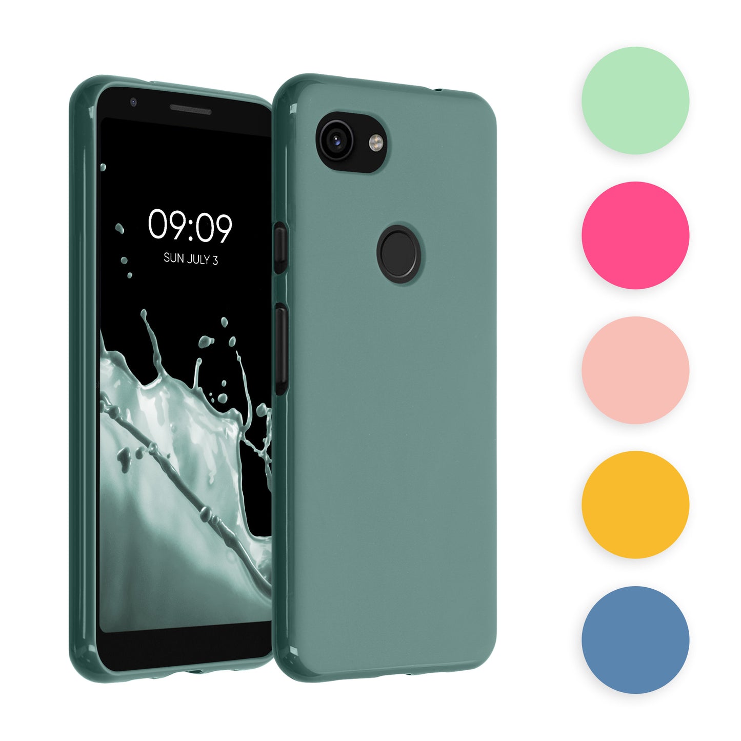 kwmobile Hülle kompatibel mit Google Pixel 3a Hülle - weiches TPU Silikon Case - Cover geeignet für kabelloses Laden - Fruity Orange Fruity Orange  