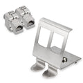 kwmobile Keystone Modul und Hutschienenadapter Set - passt auf genormte Hutschiene - 2x CAT 6A Modul 1x Halter - RJ45 Buchse geschirmt - werkzeuglos Silber  