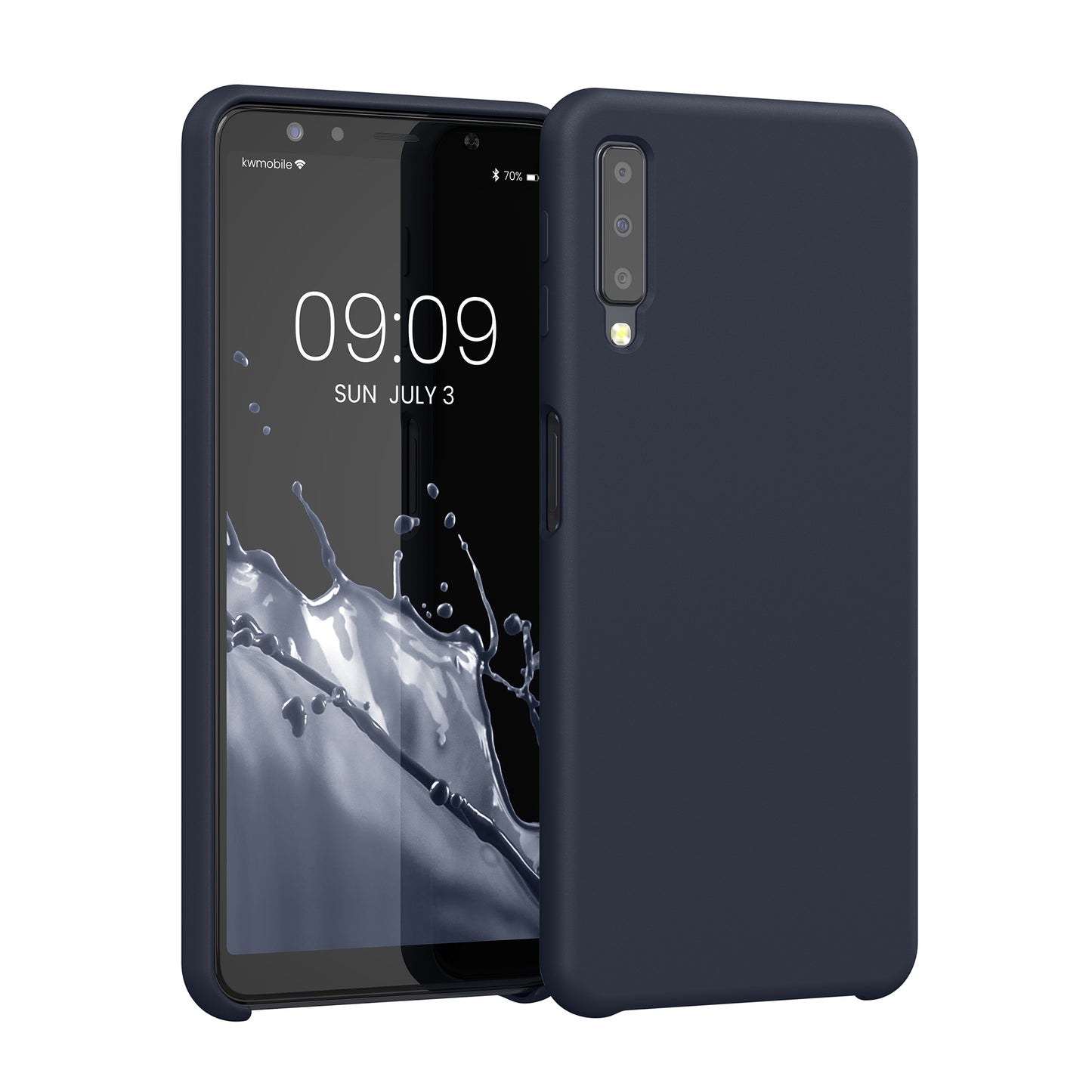 kwmobile Handyhülle für Samsung Galaxy A7 (2018) Hülle - Case Silikon - Kabelloses Laden - Schutzhülle Cover