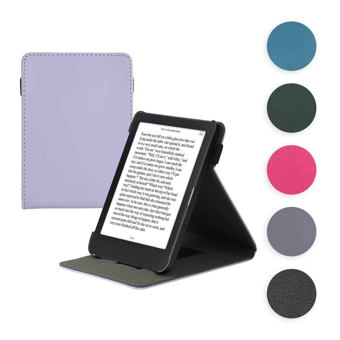 kwmobile Schutzhülle kompatibel mit Tolino Shine 3 - Hülle e-Reader mit Schlaufe Ständer - - Schwarz Schwarz  