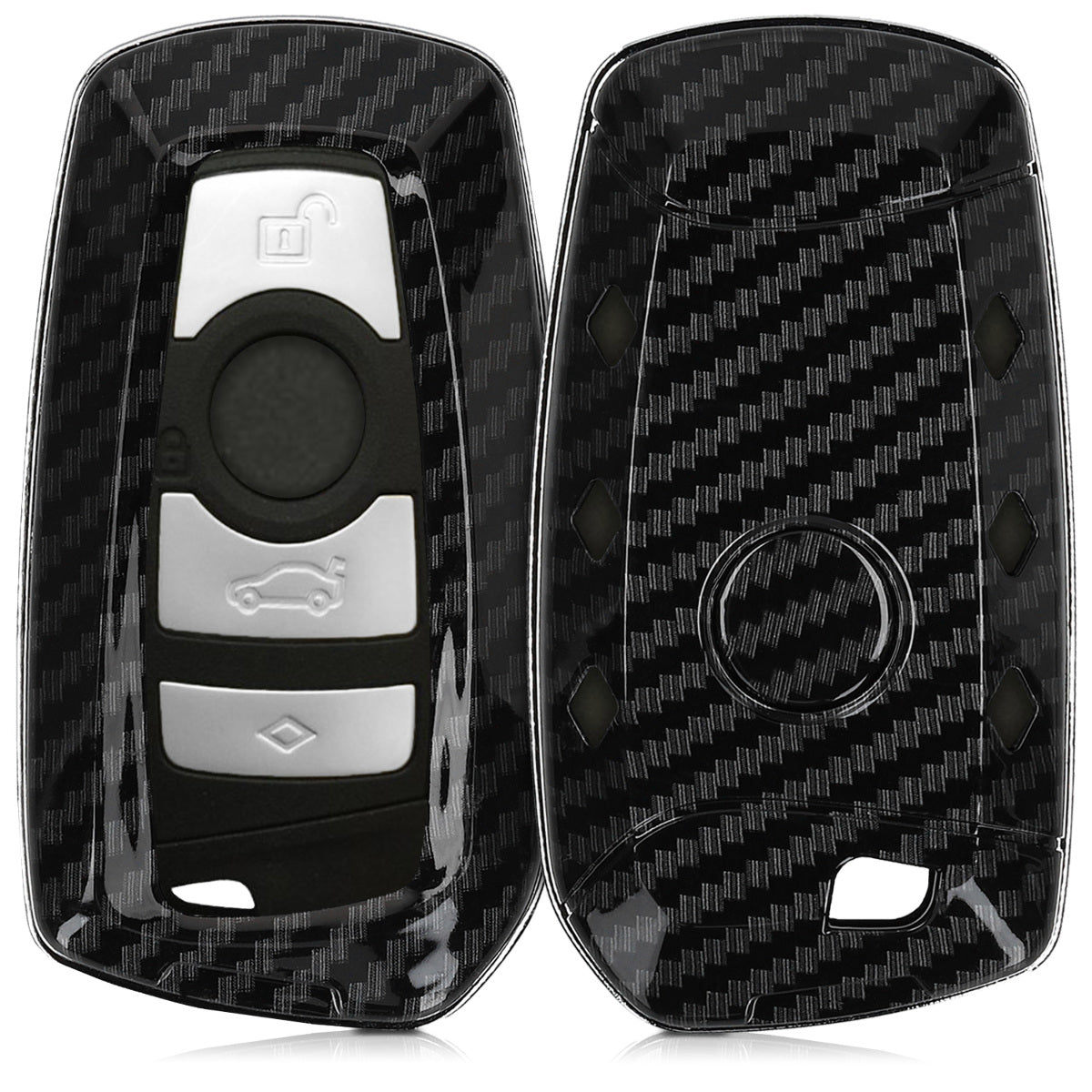 kwmobile Autoschlüssel Hülle kompatibel mit BMW 3-Tasten Funk Autoschlüssel (nur Keyless Go) Hardcover Schutzhülle Schlüsselhülle Cover