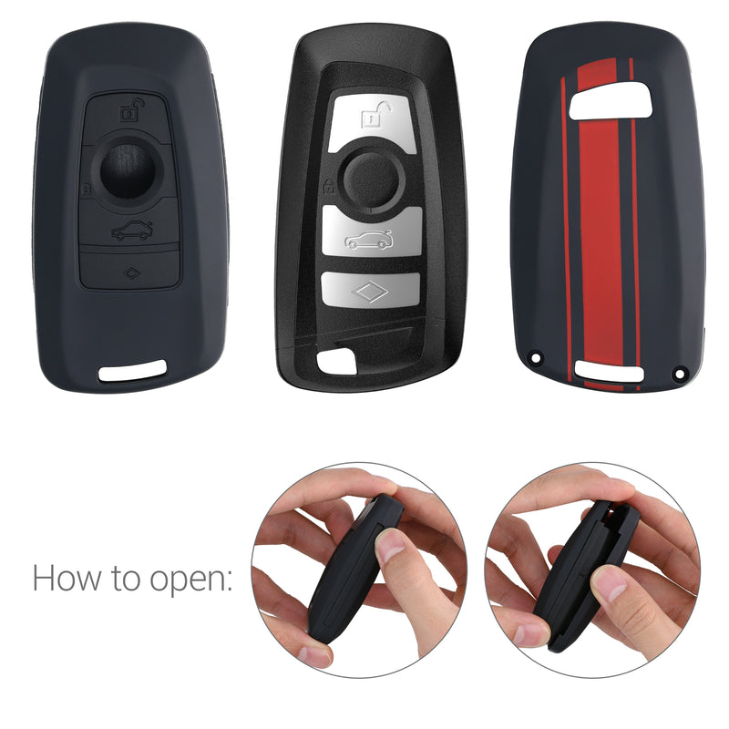 kwmobile Autoschlüssel Hülle kompatibel mit BMW 3-Tasten Funk Autoschlüssel (nur Keyless Go) Hardcover Schutzhülle Schlüsselhülle Cover