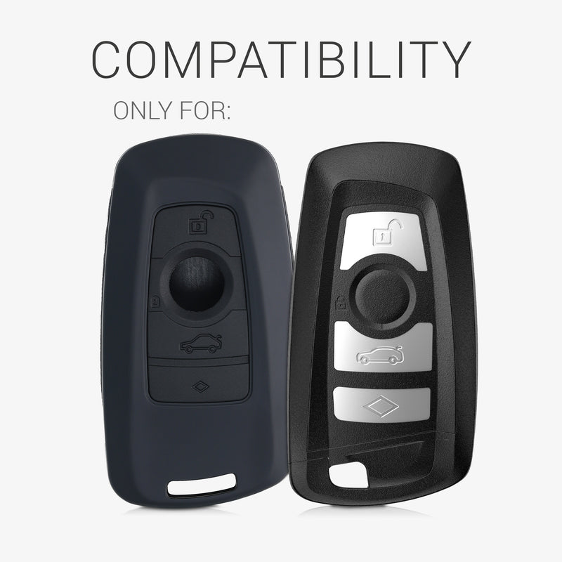 kwmobile Autoschlüssel Hülle kompatibel mit BMW 3-Tasten Funk Autoschlüssel (nur Keyless Go) Hardcover Schutzhülle Schlüsselhülle Cover