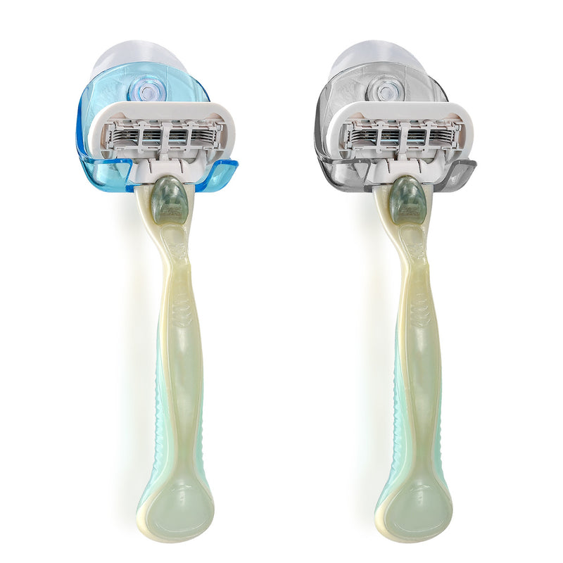 kwmobile Saugnapf Halterung für Rasierer für Glas und Fliesen Nassrasierer Saugnapf Halter Set Wand Haken