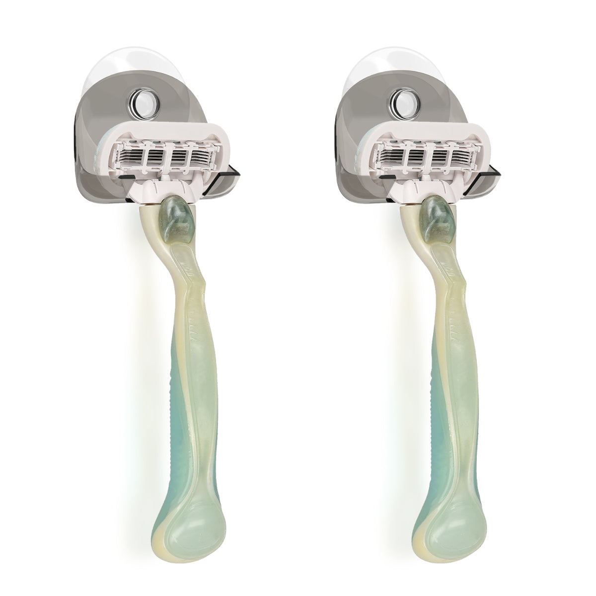 kwmobile Saugnapf Halterung für Rasierer für Glas und Fliesen Nassrasierer Saugnapf Halter Set Wand Haken