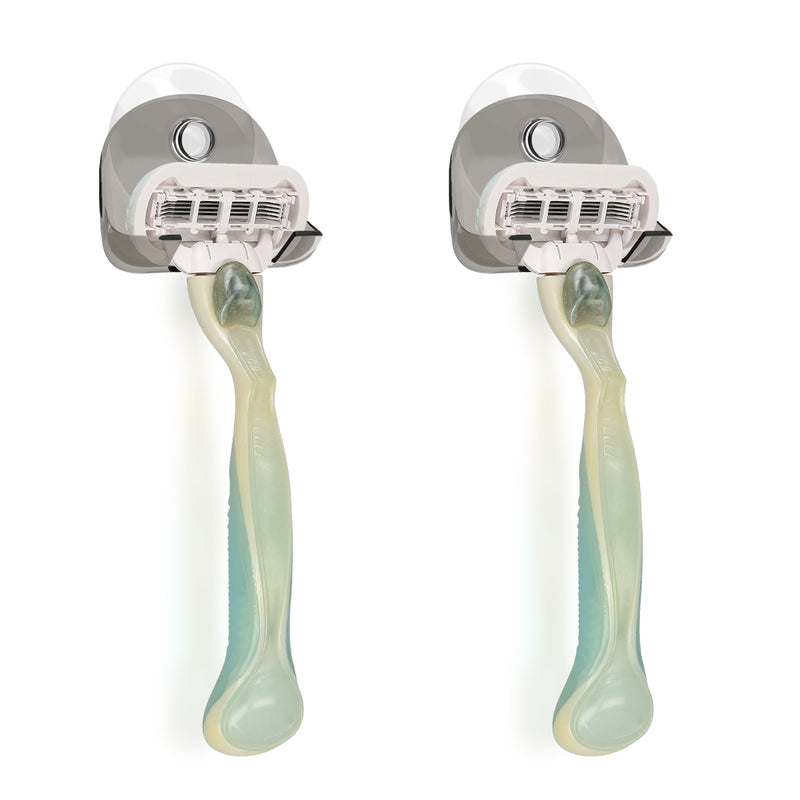 kwmobile Saugnapf Halterung für Rasierer für Glas und Fliesen Nassrasierer Saugnapf Halter Set Wand Haken