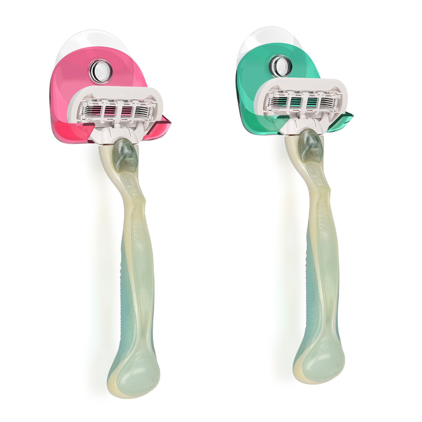 kwmobile Saugnapf Halterung für Rasierer für Glas und Fliesen Nassrasierer Saugnapf Halter Set Wand Haken