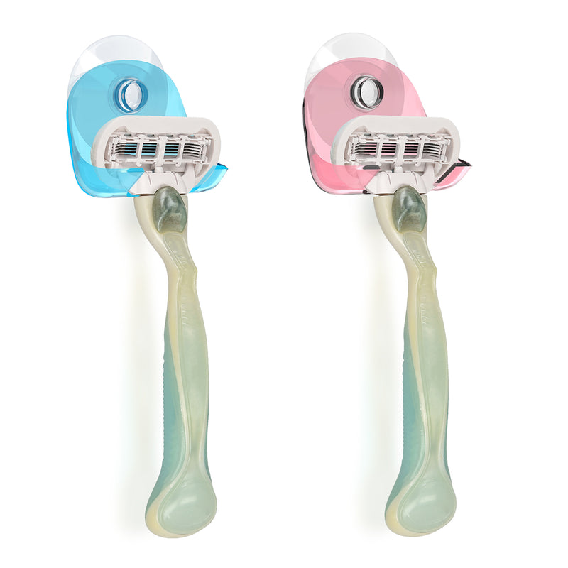 kwmobile Saugnapf Halterung für Rasierer für Glas und Fliesen Nassrasierer Saugnapf Halter Set Wand Haken