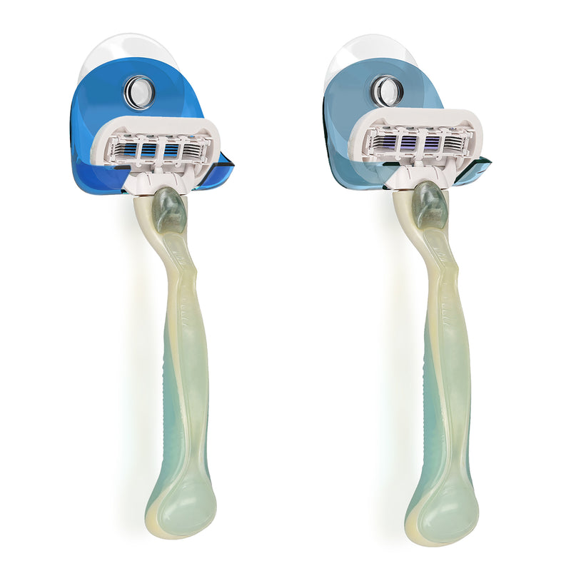 kwmobile Saugnapf Halterung für Rasierer für Glas und Fliesen Nassrasierer Saugnapf Halter Set Wand Haken