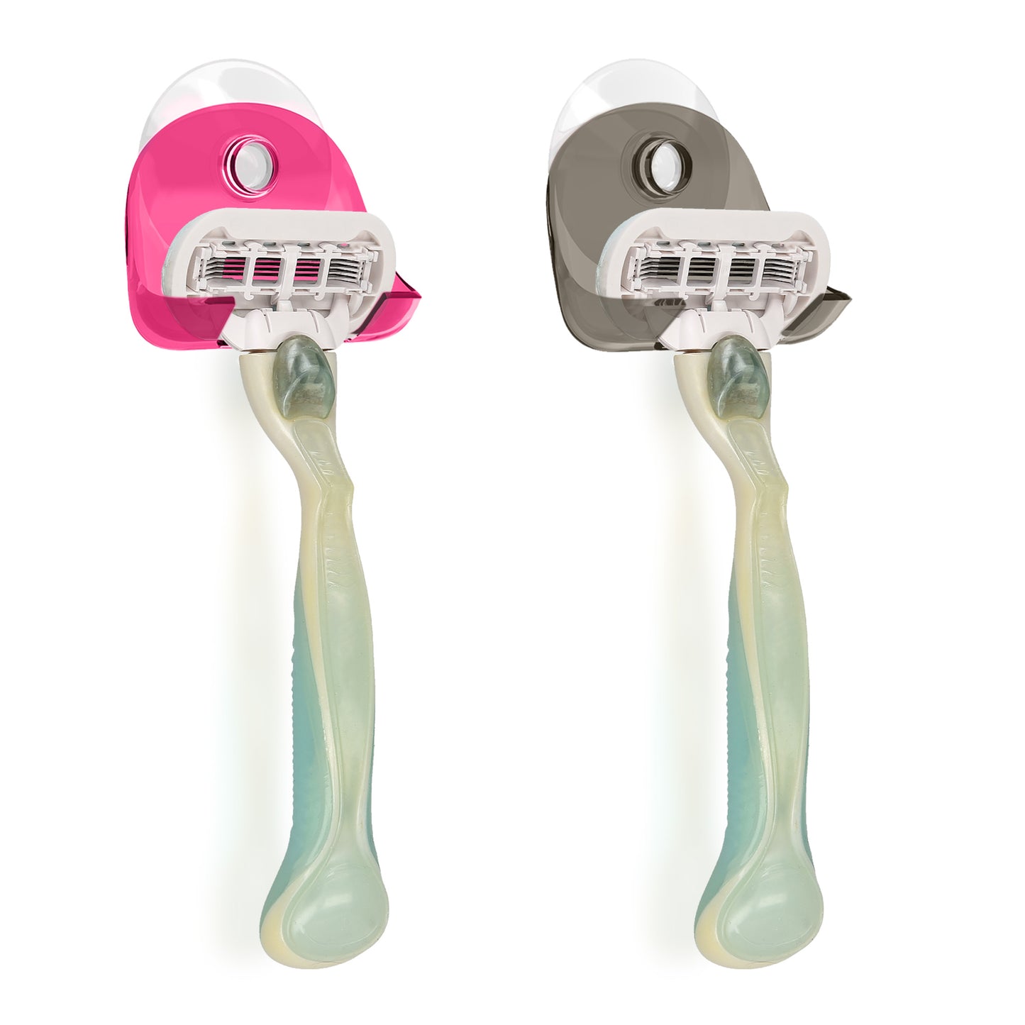 kwmobile Saugnapf Halterung für Rasierer für Glas und Fliesen Nassrasierer Saugnapf Halter Set Wand Haken