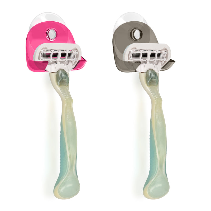kwmobile Saugnapf Halterung für Rasierer für Glas und Fliesen Nassrasierer Saugnapf Halter Set Wand Haken