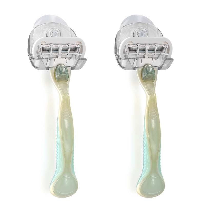 kwmobile Saugnapf Halterung für Rasierer für Glas und Fliesen Nassrasierer Saugnapf Halter Set Wand Haken