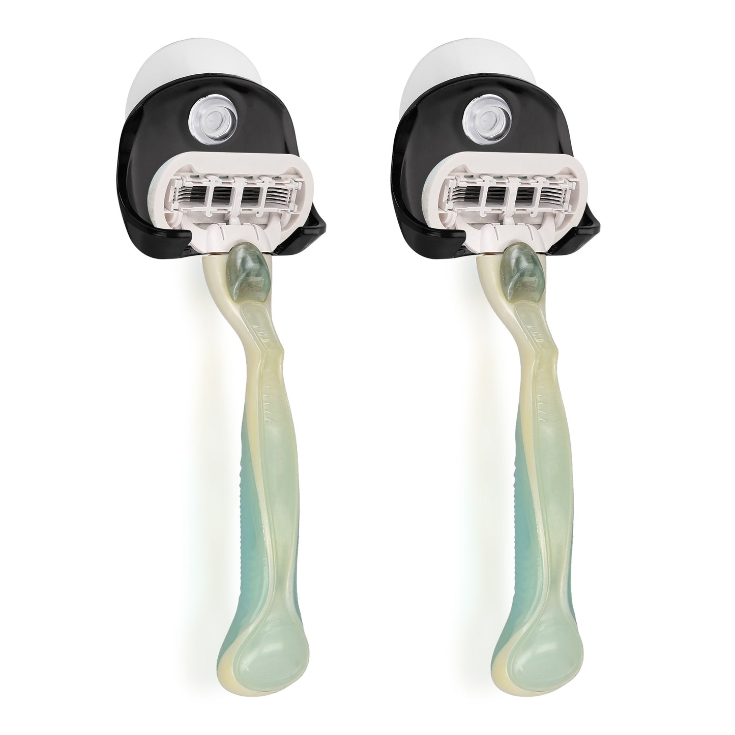 kwmobile Saugnapf Halterung für Rasierer für Glas und Fliesen Nassrasierer Saugnapf Halter Set Wand Haken