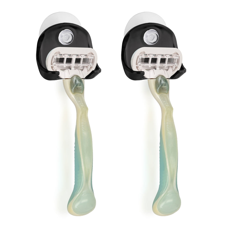 kwmobile Saugnapf Halterung für Rasierer für Glas und Fliesen Nassrasierer Saugnapf Halter Set Wand Haken