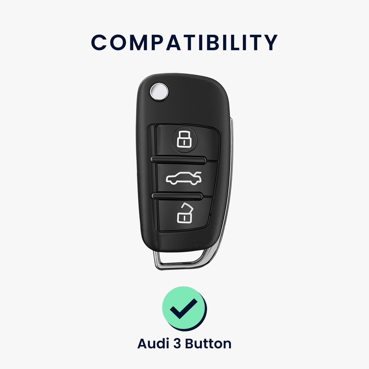 kwmobile Autoschlüssel Hülle kompatibel mit Audi 3-Tasten Klappschlüssel - Schlüsselhülle Silikon Cover