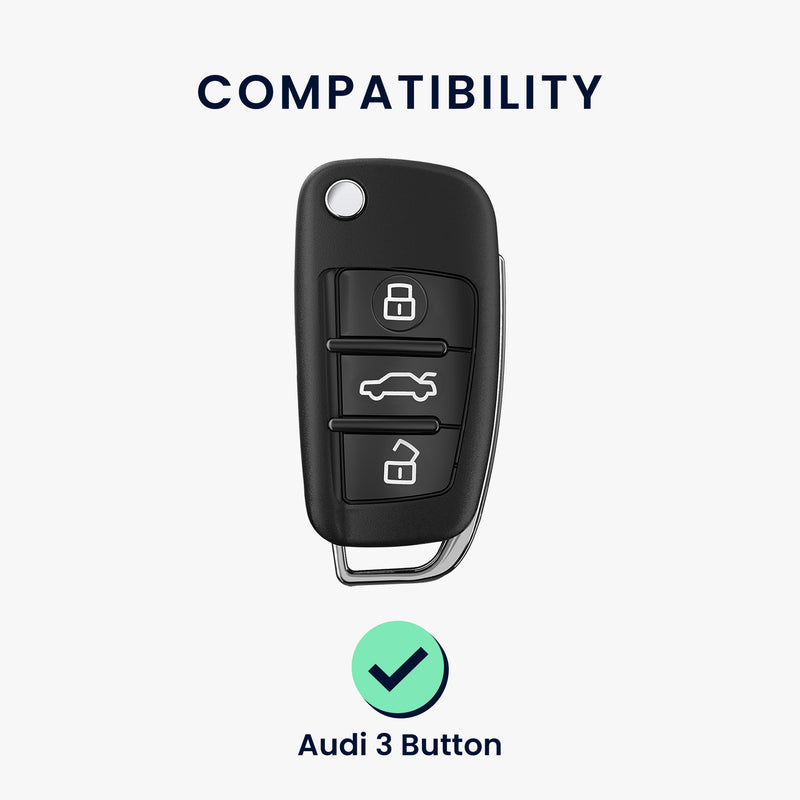 kwmobile Autoschlüssel Hülle kompatibel mit Audi 3-Tasten Klappschlüssel - Schlüsselhülle Silikon Cover