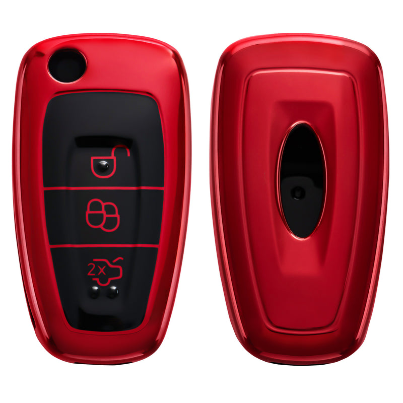 kwmobile Autoschlüssel Hülle kompatibel mit Ford 3-Tasten Klapp Autoschlüssel - Schlüsselhülle Silikon Cover