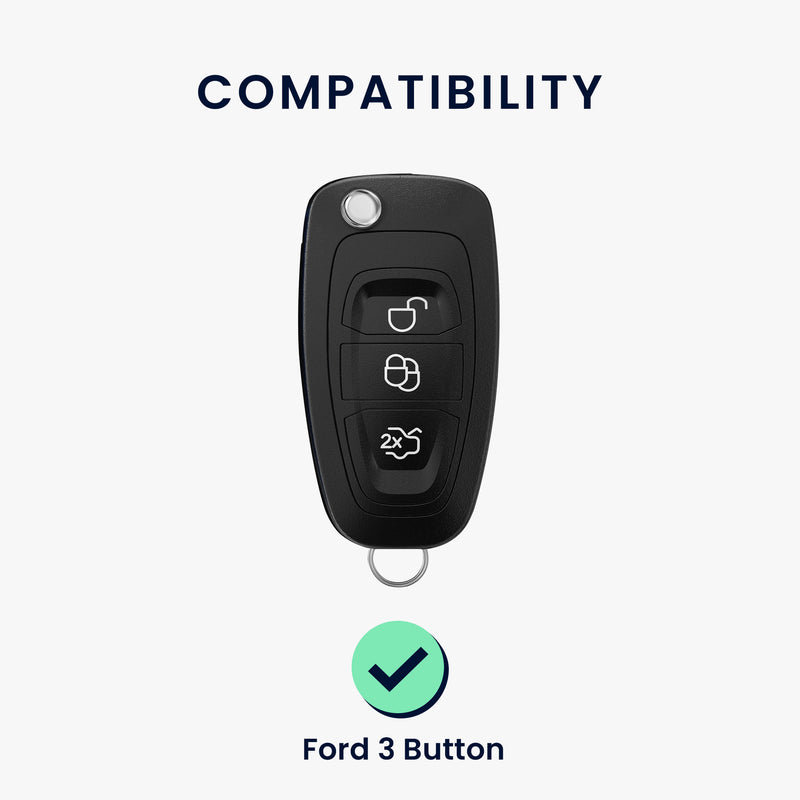 kwmobile Autoschlüssel Hülle kompatibel mit Ford 3-Tasten Klapp Autoschlüssel - Schlüsselhülle Silikon Cover