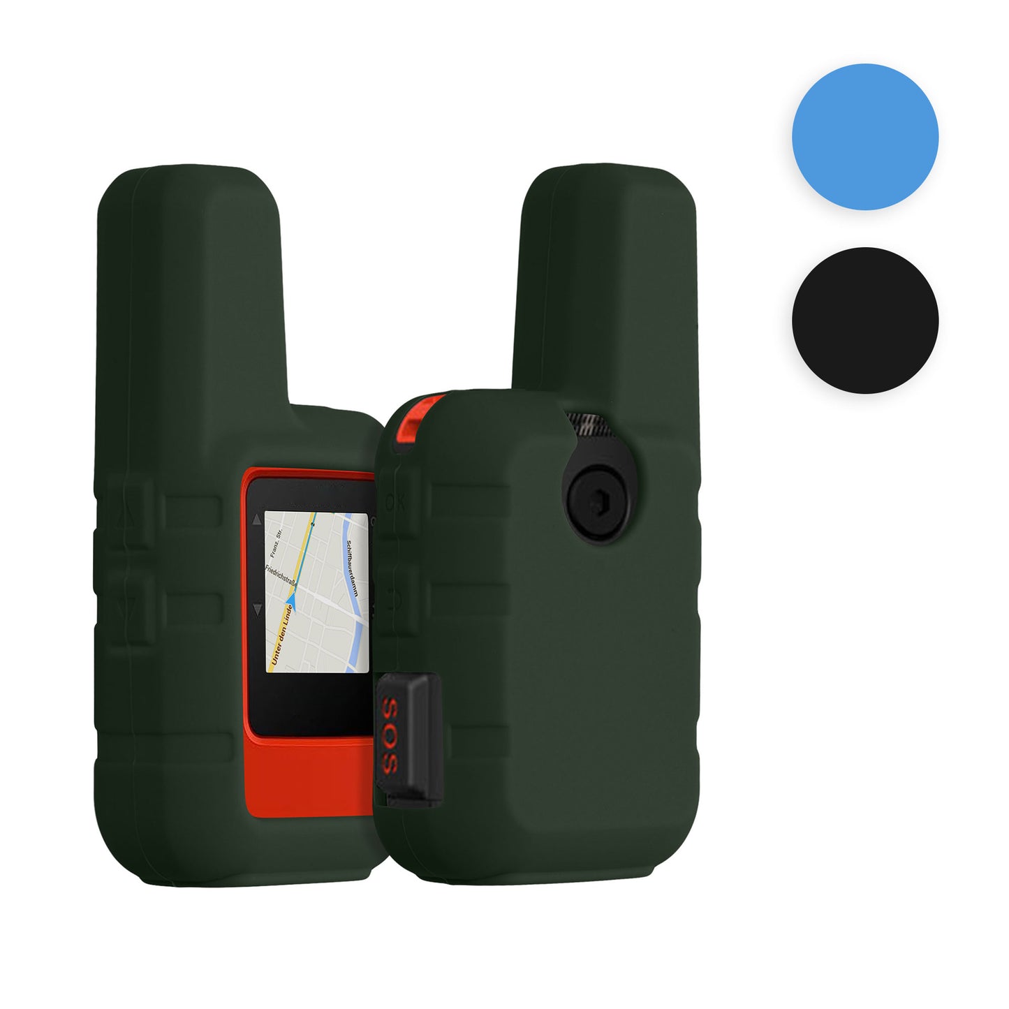 kwmobile Hülle kompatibel mit Garmin inReach Mini - Schutzhülle für GPS Handgerät in Dunkelgrün Dunkelgrün  