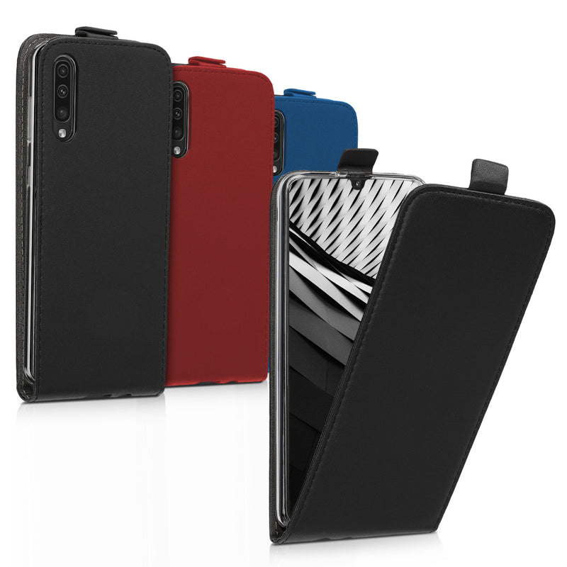 kwmobile Schutzhülle kompatibel mit Samsung Galaxy A50 - Hülle Handy - Flip Case Handyhülle Schwarz Schwarz  