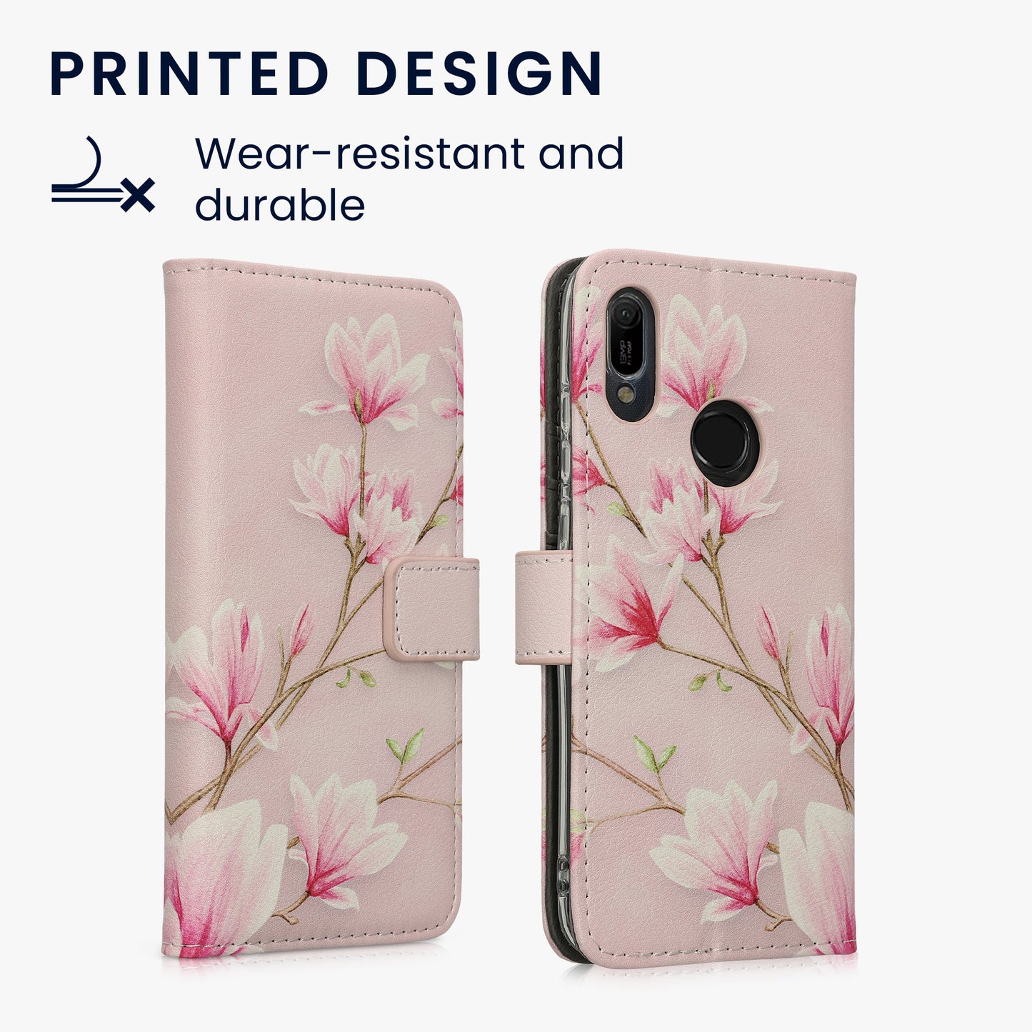 kwmobile Wallet Case kompatibel mit Huawei Y6 (2019) Hülle - Cover mit Ständer und Kartenfächern